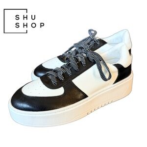 SHU SHOP Black & White Shirley Platform Sneakers